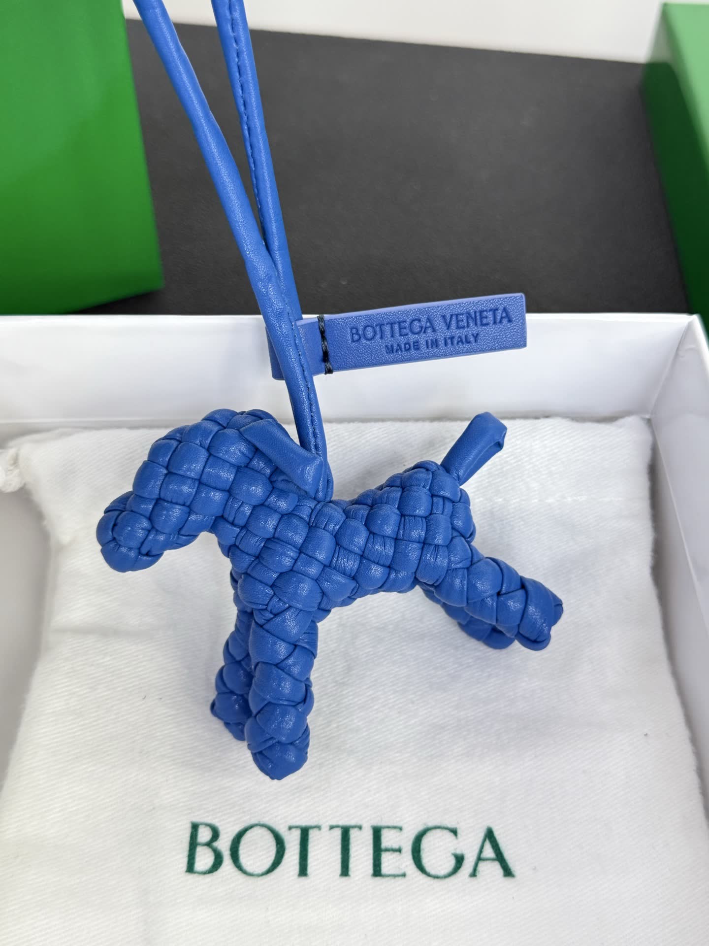 Bottega Veneta Blue Leather Horse Charm